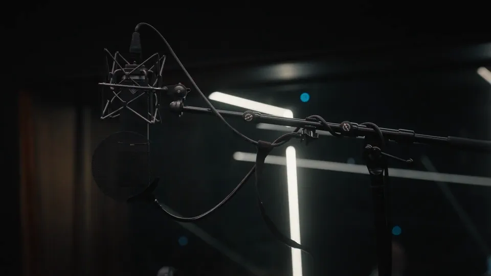 Studio microphone in one of our sound rooms